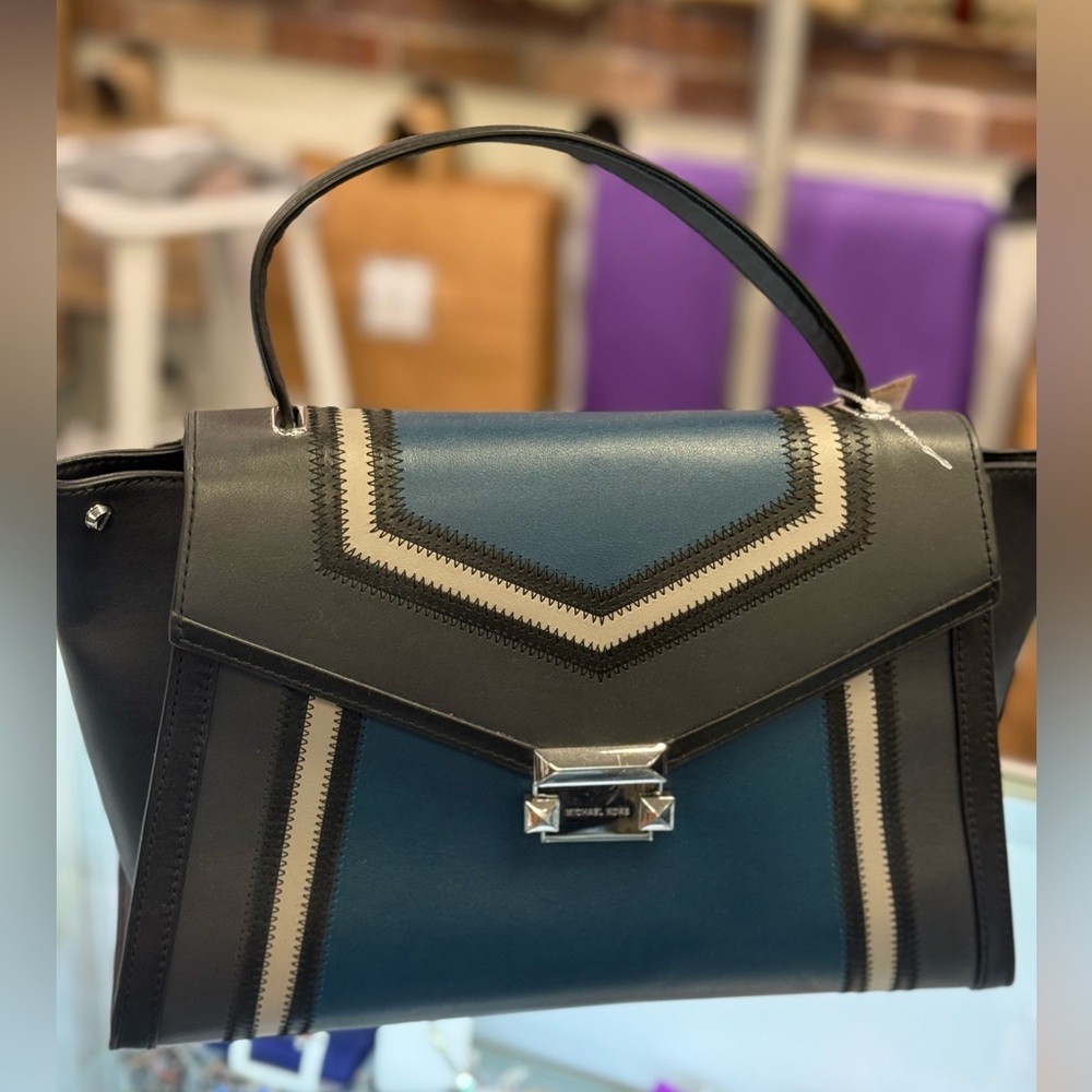 Michael Kors Leather "Whitney" Envelope Top Handle 3 Color Bag